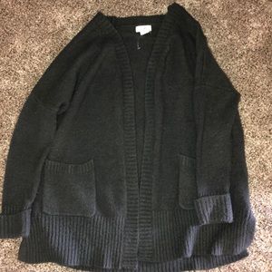 Dark green knit cardigan
